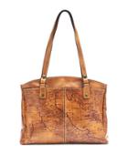 Patricia Nash Poppy Geographic Print Leather Tote