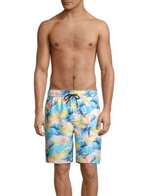 Surfsidesupply Rainbow Wave Printed Board Shorts