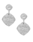 Effy Diamond And Silver Drop Earrings