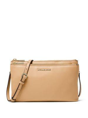 Michael Michael Kors Leather Double Zip Crossbody Bag