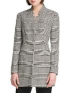 Donna Karan Houndstooth Split Neck Top
