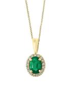 Effy Brasilica Emerald & Diamond Pendant Necklace