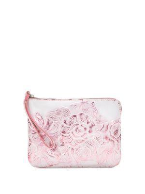 Patricia Nash Floral-embossed Leather Wristlet