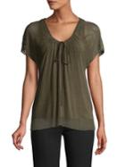Bailey 44 Tied Illusion-stripe Flutter Top