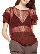 Bcbgeneration Sheer Cross-back Lace Tee