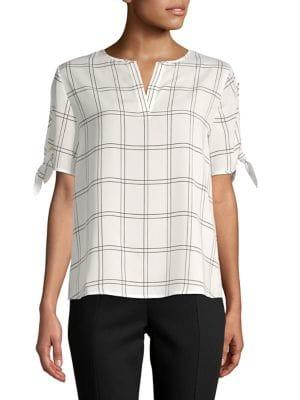 Ivanka Trump Tie-sleeve Grommet Top