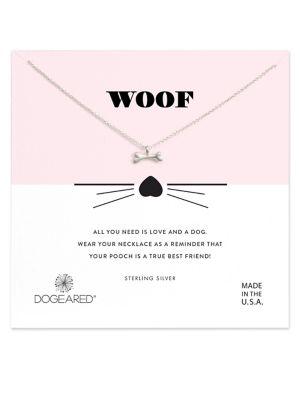 Dogeared Sterling Silver Woof Pendant Necklace