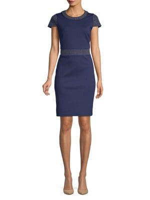 Michael Michael Kors Studded Cap-sleeve Sheath Dress