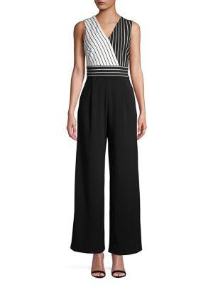Calvin Klein Striped Sleeveless Jumpsuit