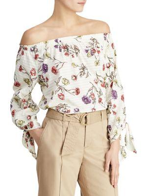 Lauren Ralph Lauren Petite Floral Off-the-shoulder Blouse