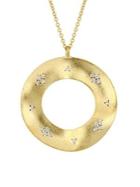 Sonatina 14k Yellow Gold & Diamond Circle Pendant Necklace