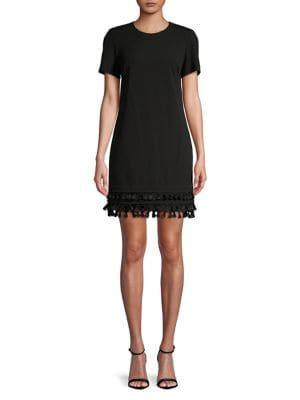 Calvin Klein Short Sleeve Tassel-trimmed Dress