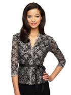 Alex Evenings Plus Graphic Floral Print Blouse With Tie Belt