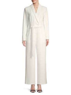H Halston Shawl Lapel Self-tie Jumpsuit