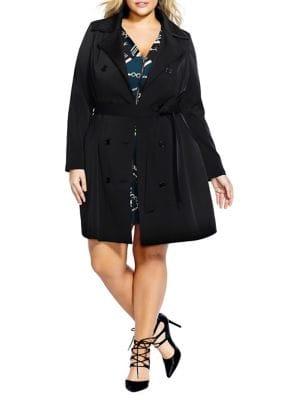 City Chic Plus Lace Up Trench Coat