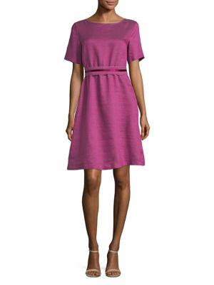 Weekend Max Mara Belted Silk-blend Fit-and-flare Dress