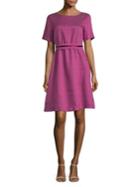 Weekend Max Mara Belted Silk-blend Fit-and-flare Dress