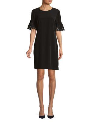 Karl Lagerfeld Paris Eyelet Bell-sleeve Dress