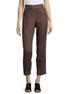 Eileen Fisher Solid Linen Ankle Pants