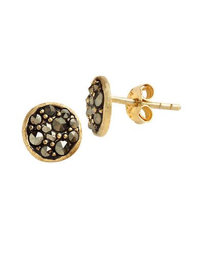 Lord & Taylor 18 Kt Gold Over Sterling Silver And Marcasite Stud Earrings