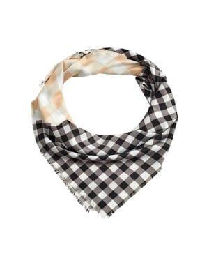 Mango Gingham Frayed Scarf