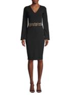 Quiz Split-sleeve Lace-trim Bodycon Dress
