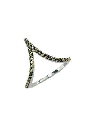 Designs Sterling Silver And Marcasite Chevron Ring
