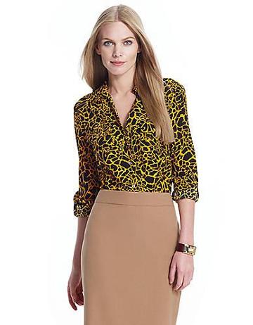 Jones New York Collection Womens Plus Leopard-print Blouse