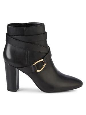 Lauren Ralph Lauren Buckled Leather Booties