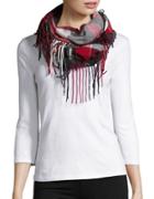 Lord & Taylor Fringed Plaid Infinity Scarf