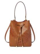 Lauren Ralph Lauren Leaf Debby Medium Leather Drawstring Bag