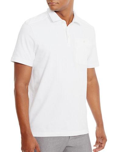 Kenneth Cole Textured Stretch-cotton Polo