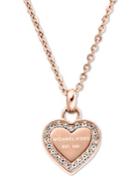 Michael Kors Heritage Signature Pave Heart Pendant Necklace