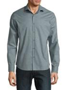 Black Brown Slim-fit Button-down Shirt