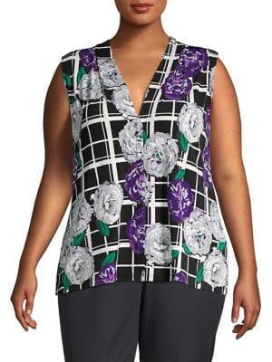 Calvin Klein Sleeveless Floral-print Top