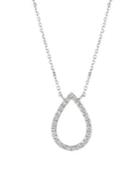 Morris & David 14k White Gold & Diamond Teardrop Pendant Necklace