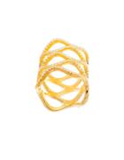 Lord & Taylor Cubic Zirconia Wide Wavy Shield Ring