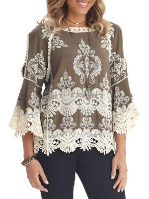 Democracy Two-tone Crochet Top