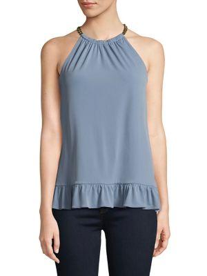 Michael Michael Kors Chain Ruffled Top