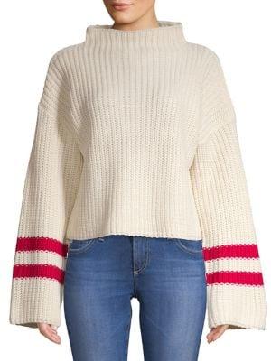 Design Lab Striped Oversized-sleeve Sweater