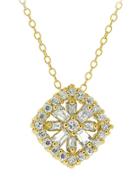 Lord & Taylor Cubic Zirconia Flower Pendant Necklace