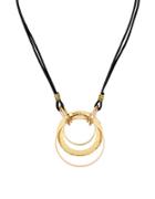 Robert Lee Morris Soho Primal Connection Circle Pendant Leather Necklace