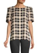 Vince Camuto Short-sleeve Plaid Top