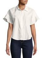 Design Lab Dolman Flutter Button-down Shirt