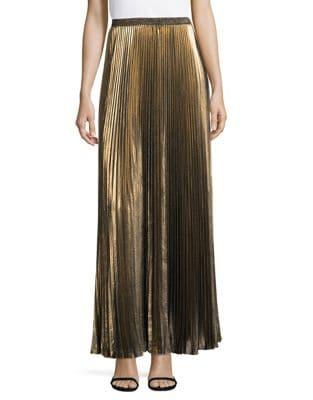 Eliza J Metallic Accordion Full-length Skirt