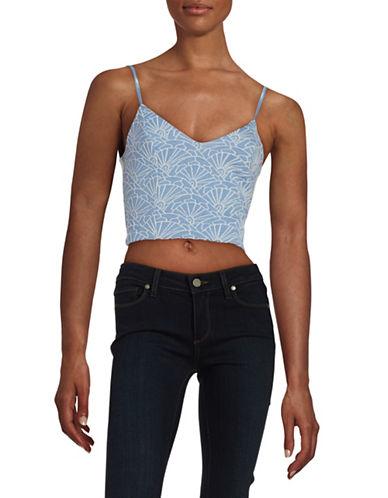 Design Lab Lord & Taylor Textured Knit Crop Top