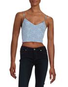 Design Lab Lord & Taylor Textured Knit Crop Top