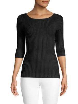 525 America Scoopneck Rib-knit Sweater