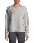 Two By Vince Camuto Embroidered Floral Sweatshirt