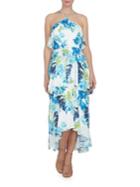 Cece Ruffle-accented Floral Maxi Dress